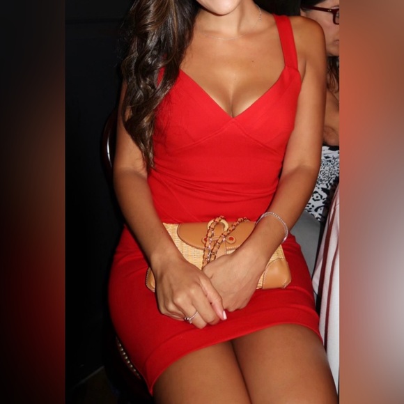 Diane Von Furstenberg Red Benny Bodycon Dress - Picture 5 of 10